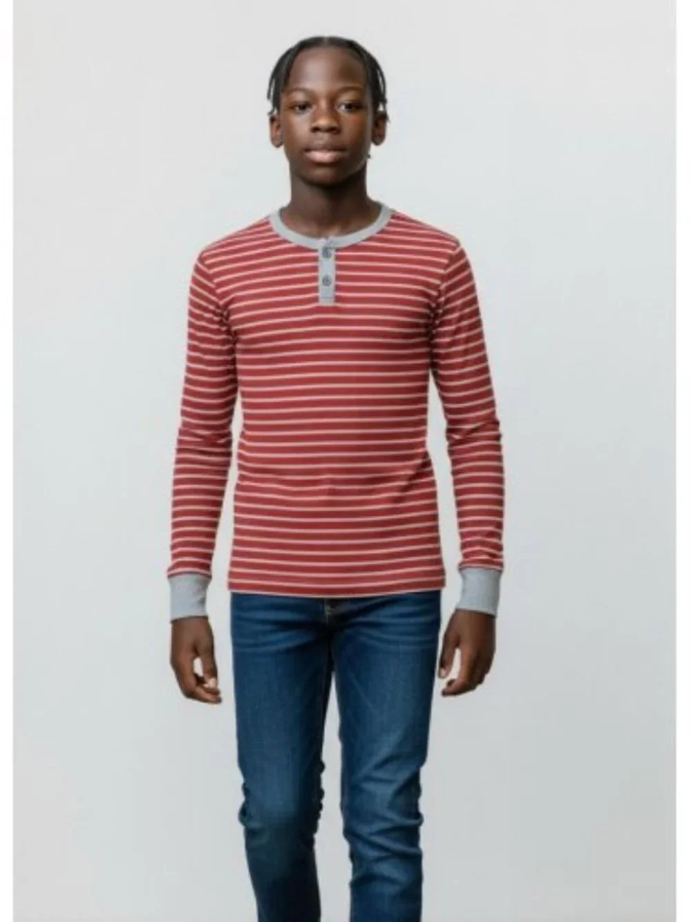 GAP Red and White Striped Long Sleeved Cotton Top Size 14